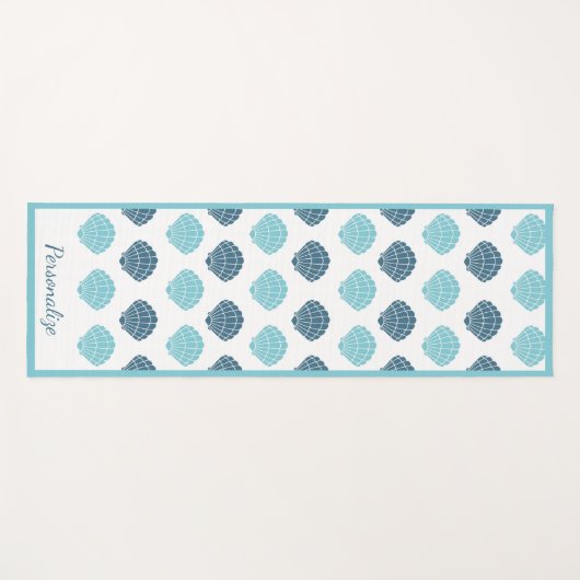 ブルーかわいらしシーシェルパターンゼンヨガナマステ ヨガマット (正面(横))