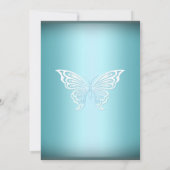 ブルーかわいらしスワールバタフライ&クロスバプテスマ招待状 招待状 (裏面)
