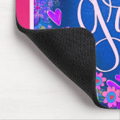 ブルーかわいらしズインスパイアフローラグレイスのインスピレーション マウスパッド (コーナー)