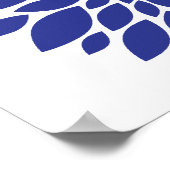 ブルーかわいらしティール(緑がかった色)ターコイズフラワーズフローラアート ポスター (角)