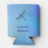 ブルーかわいらしドラゴンフライオフィスホーム 缶クーラー (裏面)