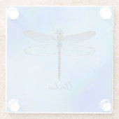 ブルーかわいらしドラゴンフライドリンクビールコースター ガラスコースター (裏面)