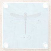 ブルーかわいらしドラゴンフライドリンクビールコースター ガラスコースター (裏面)