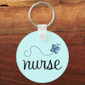 ブルーかわいらしナースキーチェーン キーホルダー (正面)