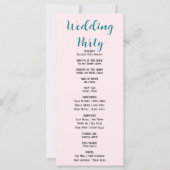 ブルーかわいらしバタフライピンク結婚式 プログラム (裏面)