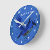 ブルーかわいらしバード動物術 ラウンド壁時計 (傾斜)