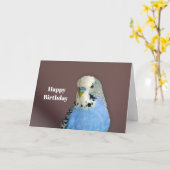 ブルーかわいらしパレークエットフォト誕生日カード カード (黄色い花)