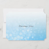 ブルーかわいらしパーソナライズスノーフレーク写真クリスマス 招待状 (裏面)