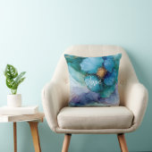 ブルーかわいらしパープルアクア金ゴールドフローラ クッション (椅子)