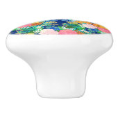 ブルーかわいらしピンクフラワーズボホデザイン セラミックノブ (側面)