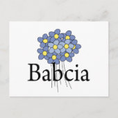 ブルーかわいらしフラワーバブシアTシャツ ポストカード (正面)