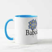 ブルーかわいらしフラワーバブシアTシャツ マグカップ (左)