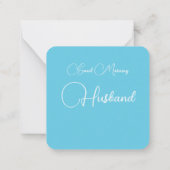 ブルーかわいらしフローラグッドモーニング夫 ノートカード (裏面)