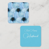 ブルーかわいらしフローラグッドモーニング夫 ノートカード (正面/裏面)