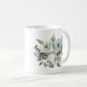 ブルーかわいらしフローラグ最高のラニー・エバー コーヒーマグカップ (正面右)