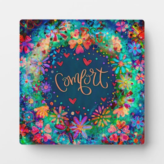 ブルーかわいらしフローラボホ心地よいインスピリシティ フォトプラーク (正面)