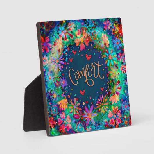 ブルーかわいらしフローラボホ心地よいインスピリシティ フォトプラーク (正面)