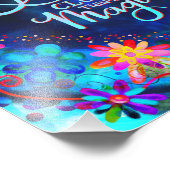 ブルーかわいらしフローララブハート フォトプリント            (角)