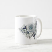 ブルーかわいらしフローラ最高のナニーエバー コーヒーマグカップ (正面右)