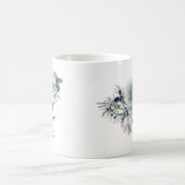 ブルーかわいらしフローラ最高のナニーエバー コーヒーマグカップ (中央)