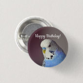 ブルーかわいらしブギー写真誕生日 缶バッジ (正面&裏面)