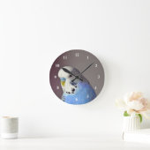 ブルーかわいらしブギー写真 ラウンド壁時計 (ホーム)