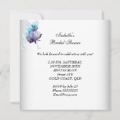 ブルーかわいらしブライダルシャワーホワイトレースガーター 招待状 (裏面)