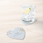 ブルーかわいらしホワイトバタフライフローラブライダルシャワー ペーパーコースター (インサイチュ)