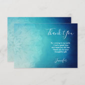 ブルーかわいらしマンダラ抽象芸術ありがとう サンキューカード (正面/裏面)