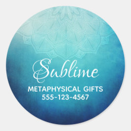 ブルーかわいらしマンダラ抽象芸術事業 ラウンドシール