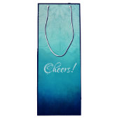 ブルーかわいらしマンダラ抽象芸術応援! ワインギフトバッグ (裏面)