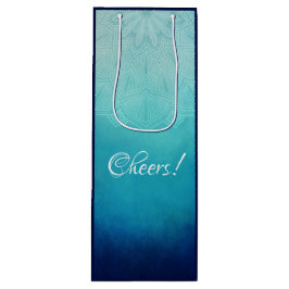 ブルーかわいらしマンダラ抽象芸術応援! ワインギフトバッグ