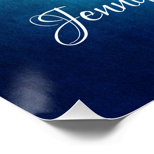 ブルーかわいらしマンダラ抽象芸術結婚ズ・ウェルカム ポスター (コーナー)