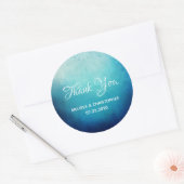 ブルーかわいらしマンダラ抽象芸術結婚ズ・サンキュー ラウンドシール (封筒)
