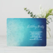 ブルーかわいらしマンダラ抽象芸術誕生会 招待状 (スタンド正面)