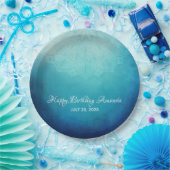 ブルーかわいらしマンダラ抽象芸術誕生日 ペーパープレート (パーティー)