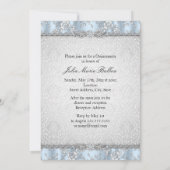 ブルーかわいらしレースフォトキンセアニェラ招待状 招待状 (裏面)