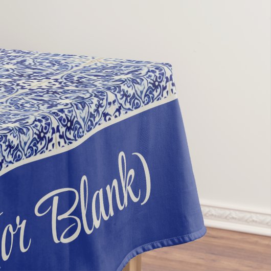 ブルーかわいらしヴィンテージファームハウスキッチン色彩の鮮やかタイル テーブルクロス (インサイチュ)