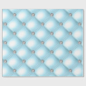 ブルーかわいらし宝石プきらきら光るフィー ラッピングペーパー (フラット)