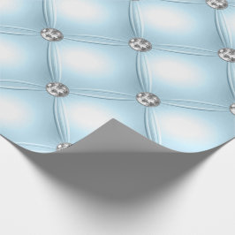 ブルーかわいらし宝石プきらきら光るフィー ラッピングペーパー