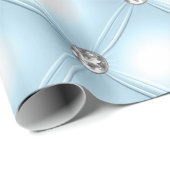 ブルーかわいらし宝石プきらきら光るフィー ラッピングペーパー (ロールコーナー)