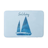 ブルーかわいらし帆船 バスマット (正面)