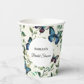 ブルーかわいらし蝶ブライダルシャワー 紙コップ (正面)