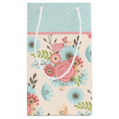 ブルーかわいらし&コーラルフローラブライデスメイド抱き枕 スモールペーパーバッグ (裏面)