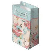 ブルーかわいらし&コーラルフローラブライデスメイド抱き枕 スモールペーパーバッグ (正面アングル)