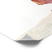 ブルーかわいらし&ピンクリージェンシーフランスのファッションスケッチ ポスター (角)