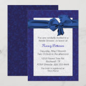 ブルーかわいらし&ホワイトブライダルシャワーの招待 招待状 (正面/裏面)