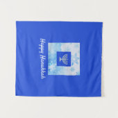 ブルーかわいらし（ユダヤ教）メノラーハヌカー タペストリー (正面(横))