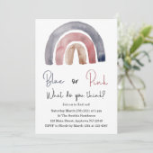 ブルーかピンクレインボー考え招待状 招待状 (スタンド正面)