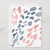 ブルーかピンクレインボー考え招待状 招待状 (裏面)